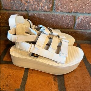 Teva Women's Cream Platform Sandals